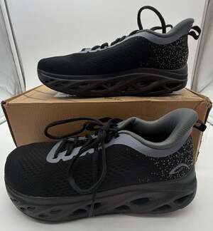AOV Arch Support Orthotic Athletic Walking Sneakers, Black/Grey
